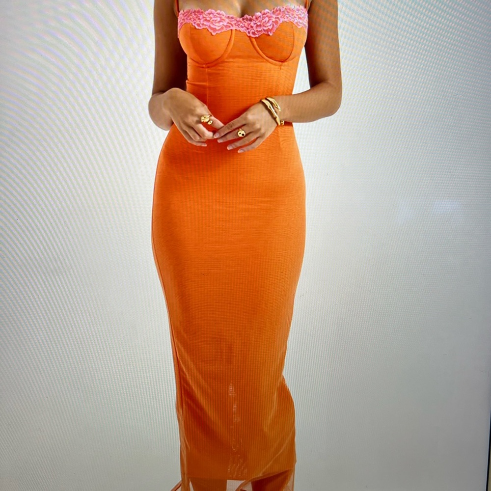Orange Shaira dress size large worn once